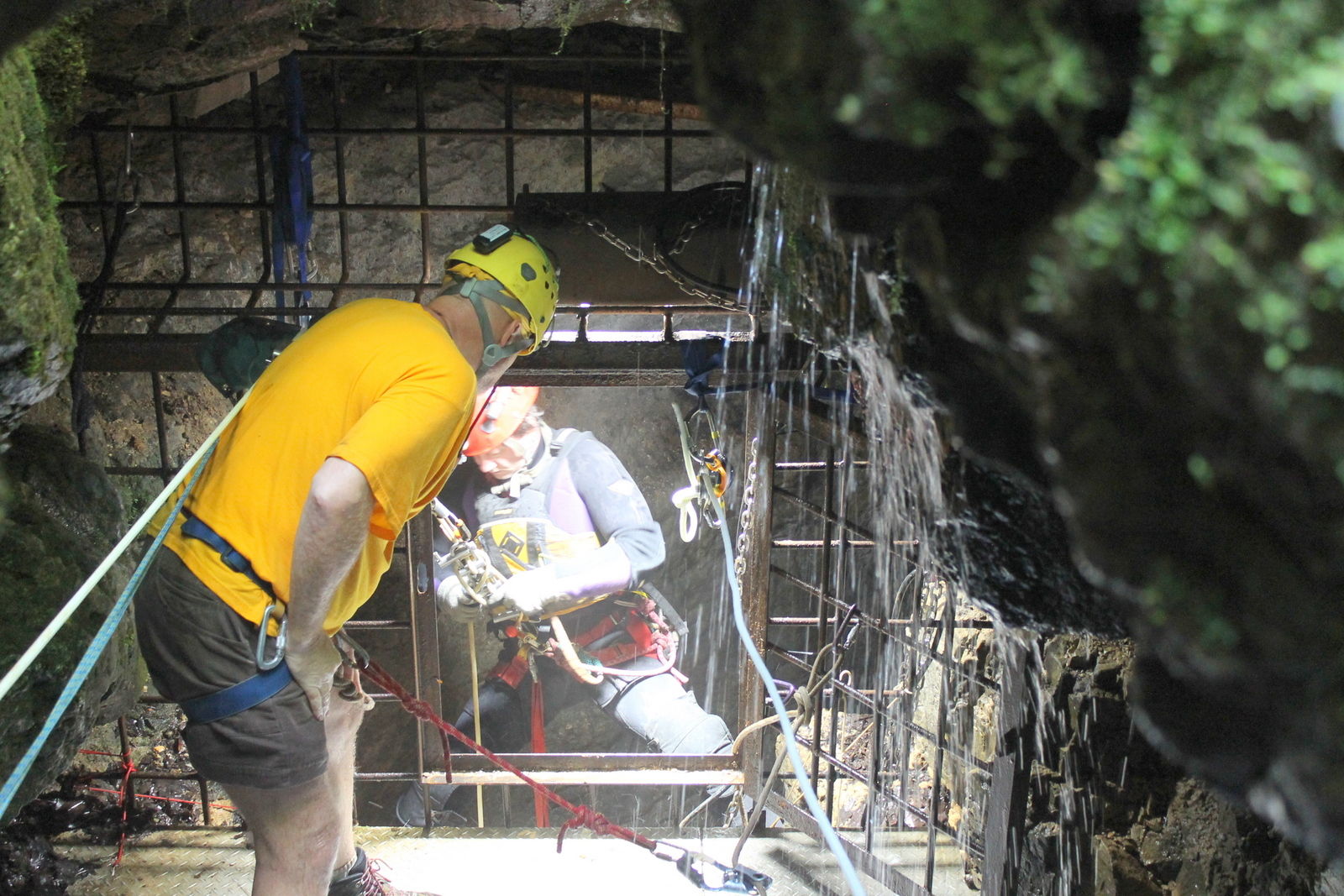Mike Tennant entering Devil's Well